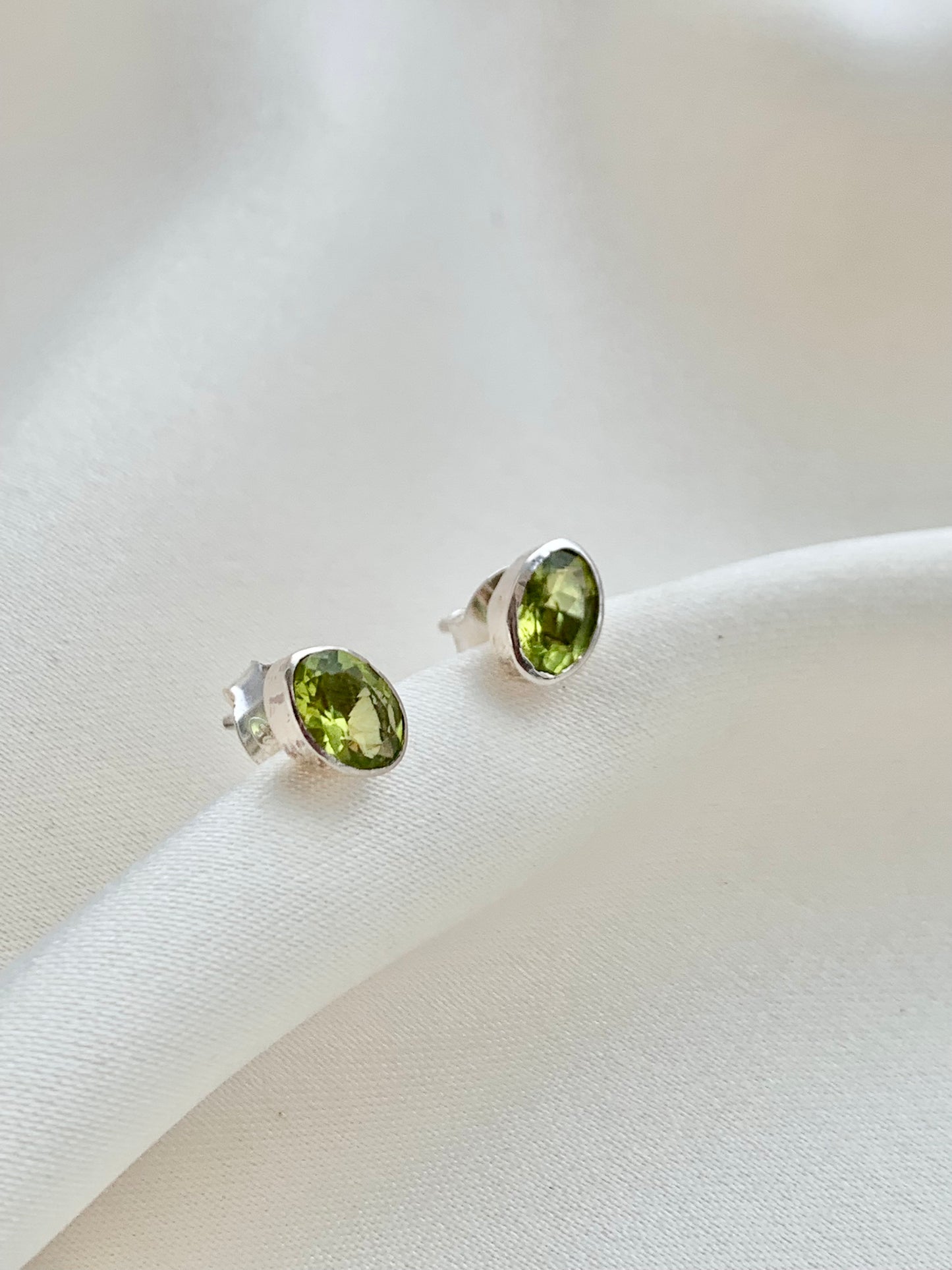 Oval Peridot Studs