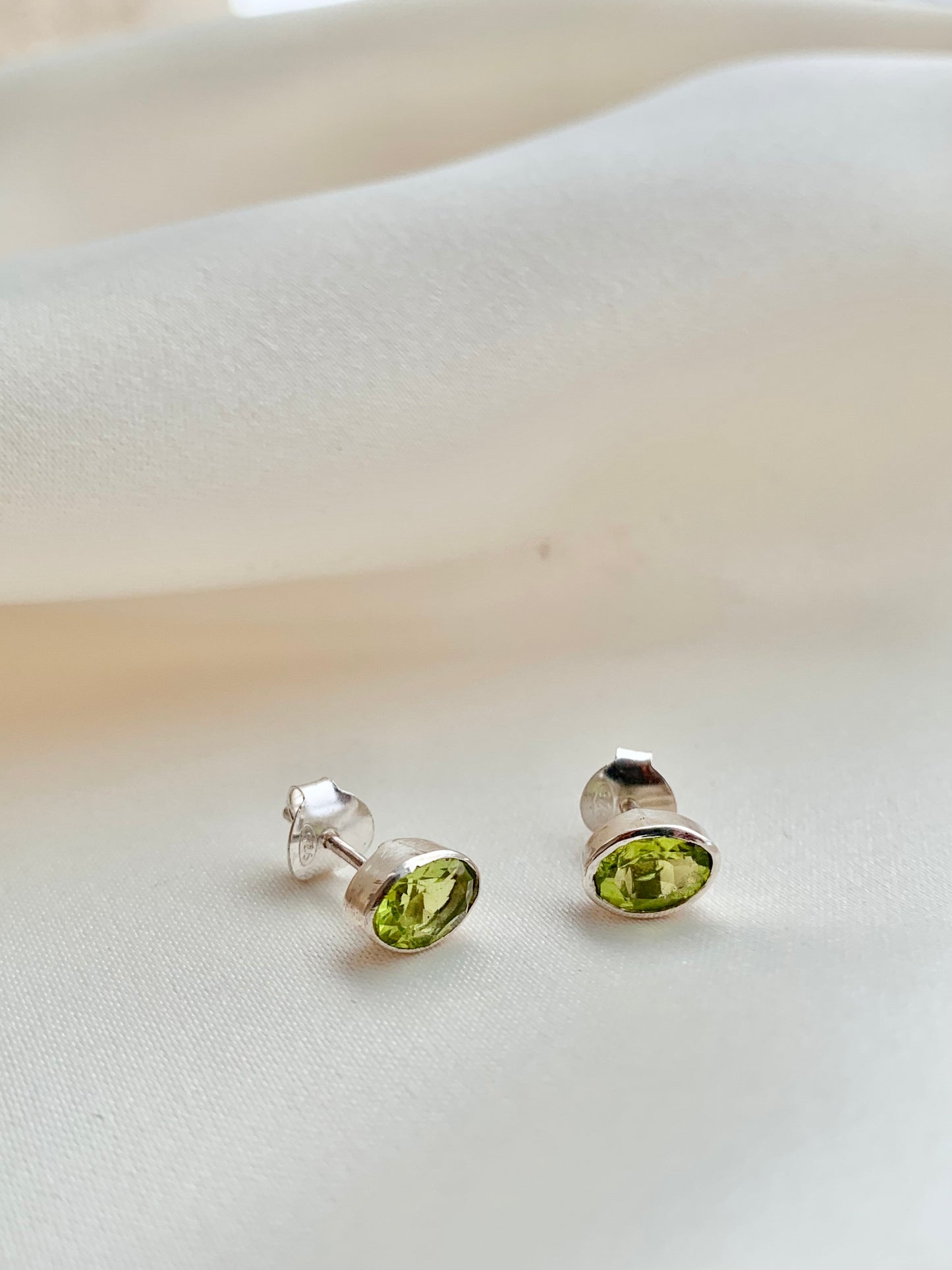 Oval Peridot Studs