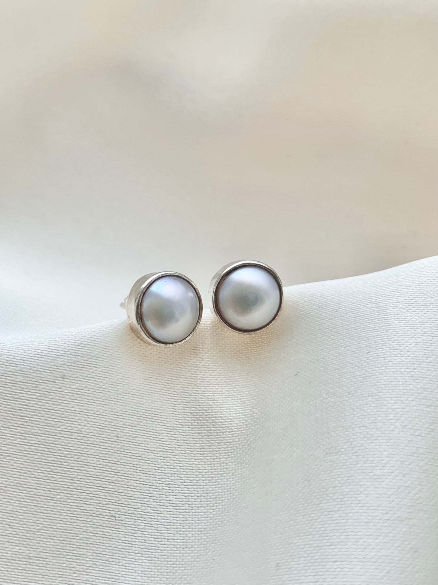 Silver Pearl Studs