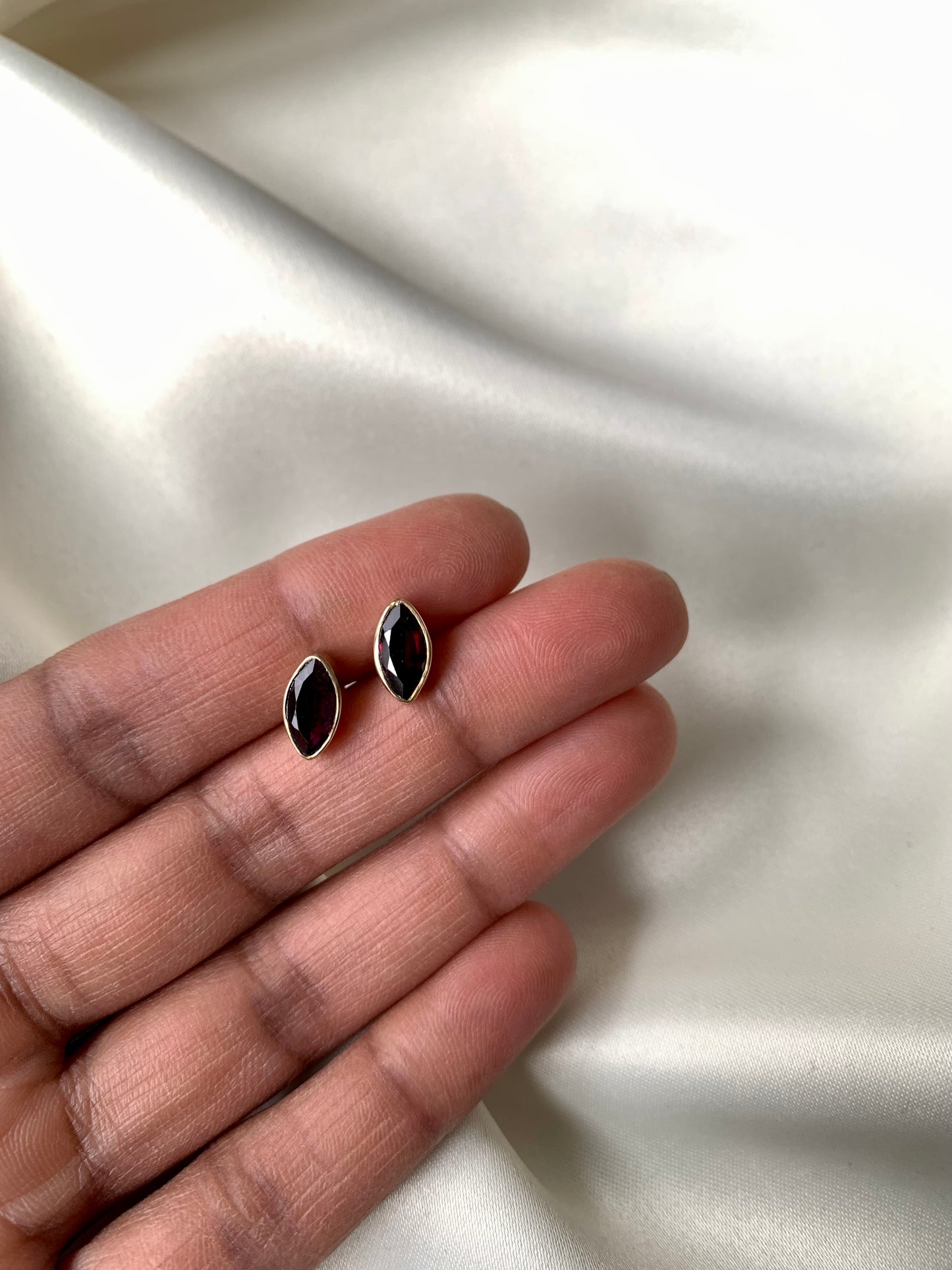 Marquise Garnet Studs