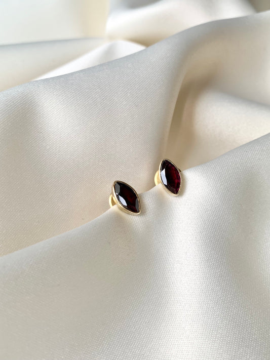 Marquise Garnet Studs