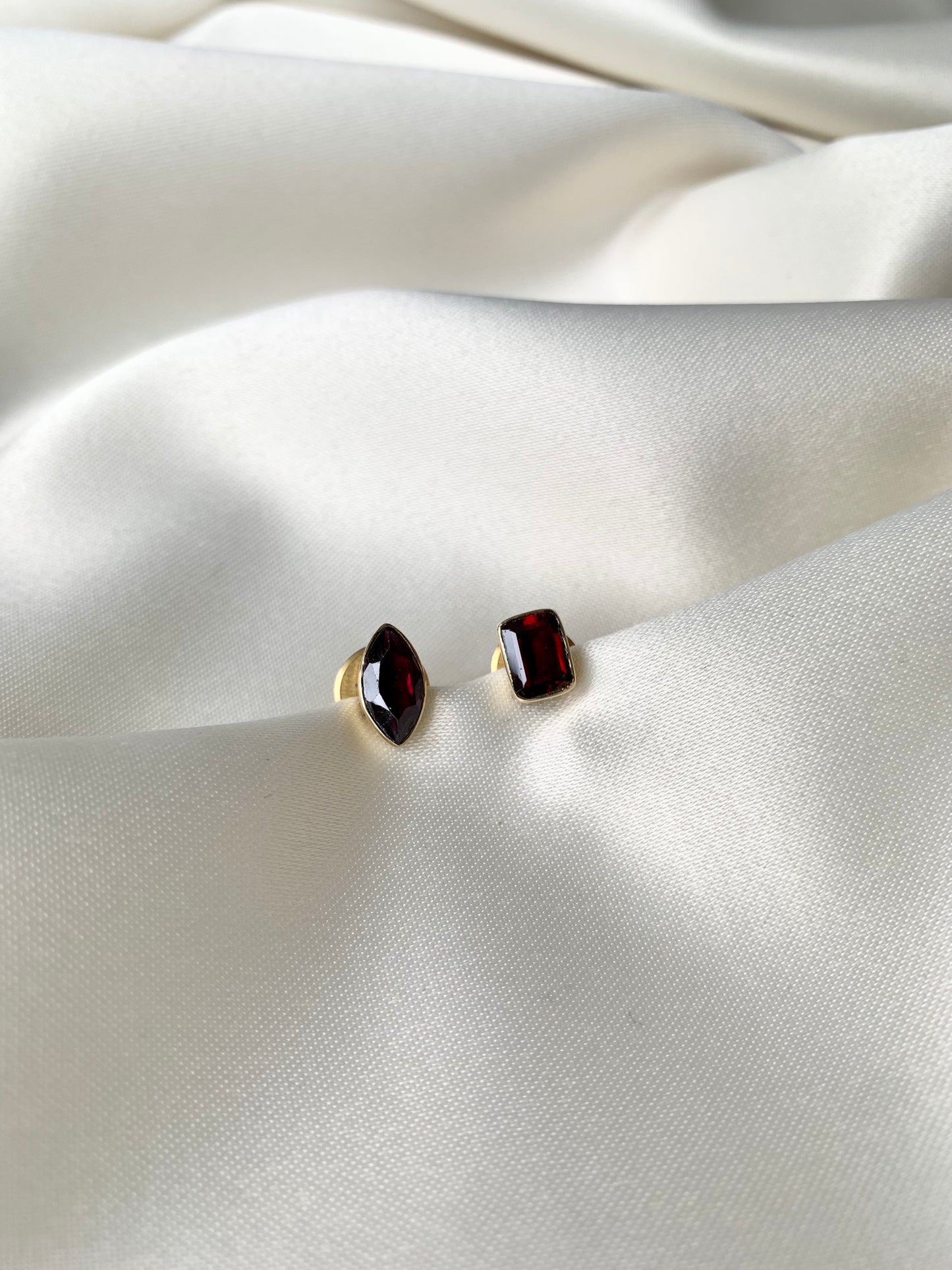 Asymmetric Garnet Studs
