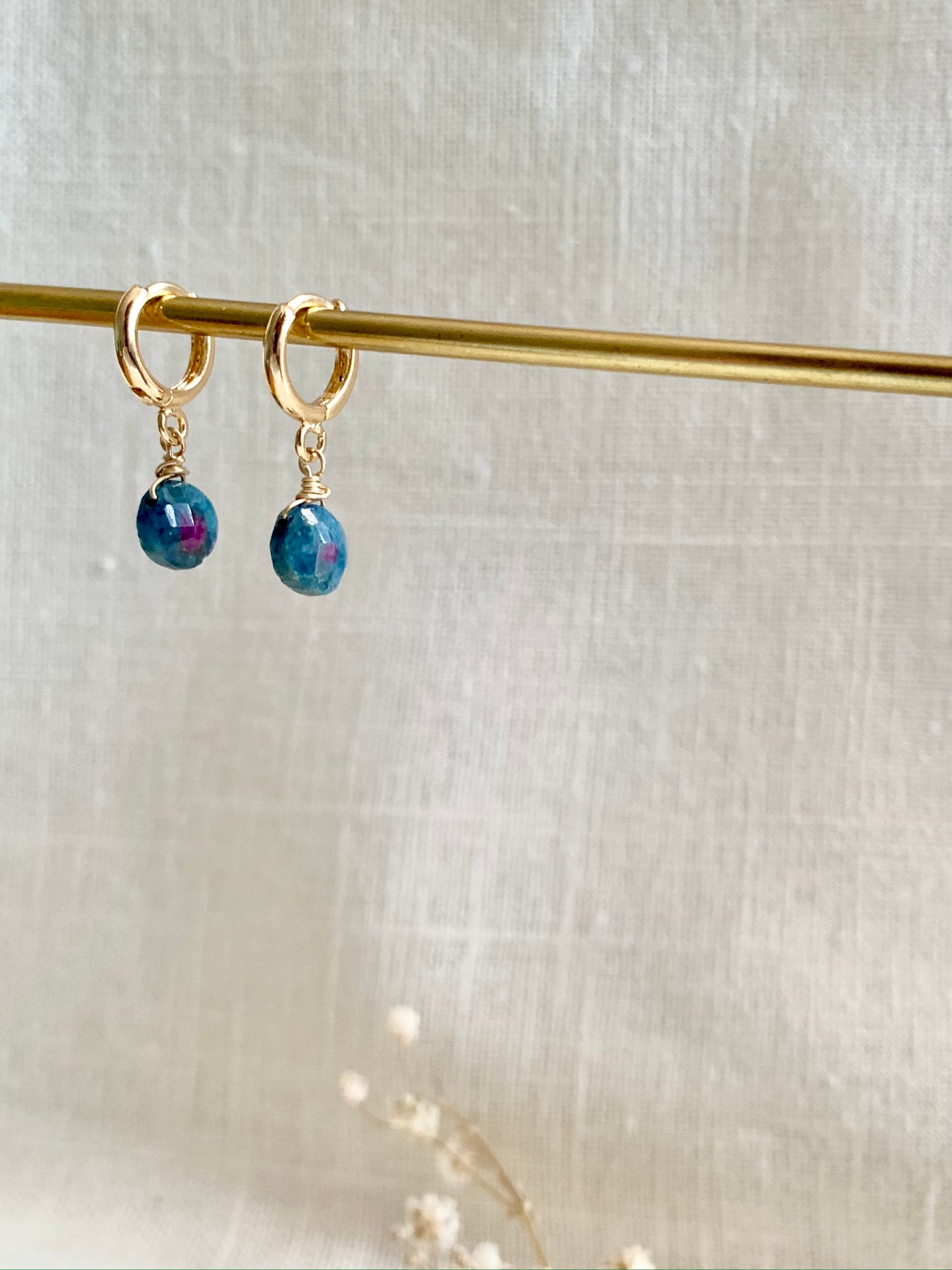 Ruby Zoisite Hoops