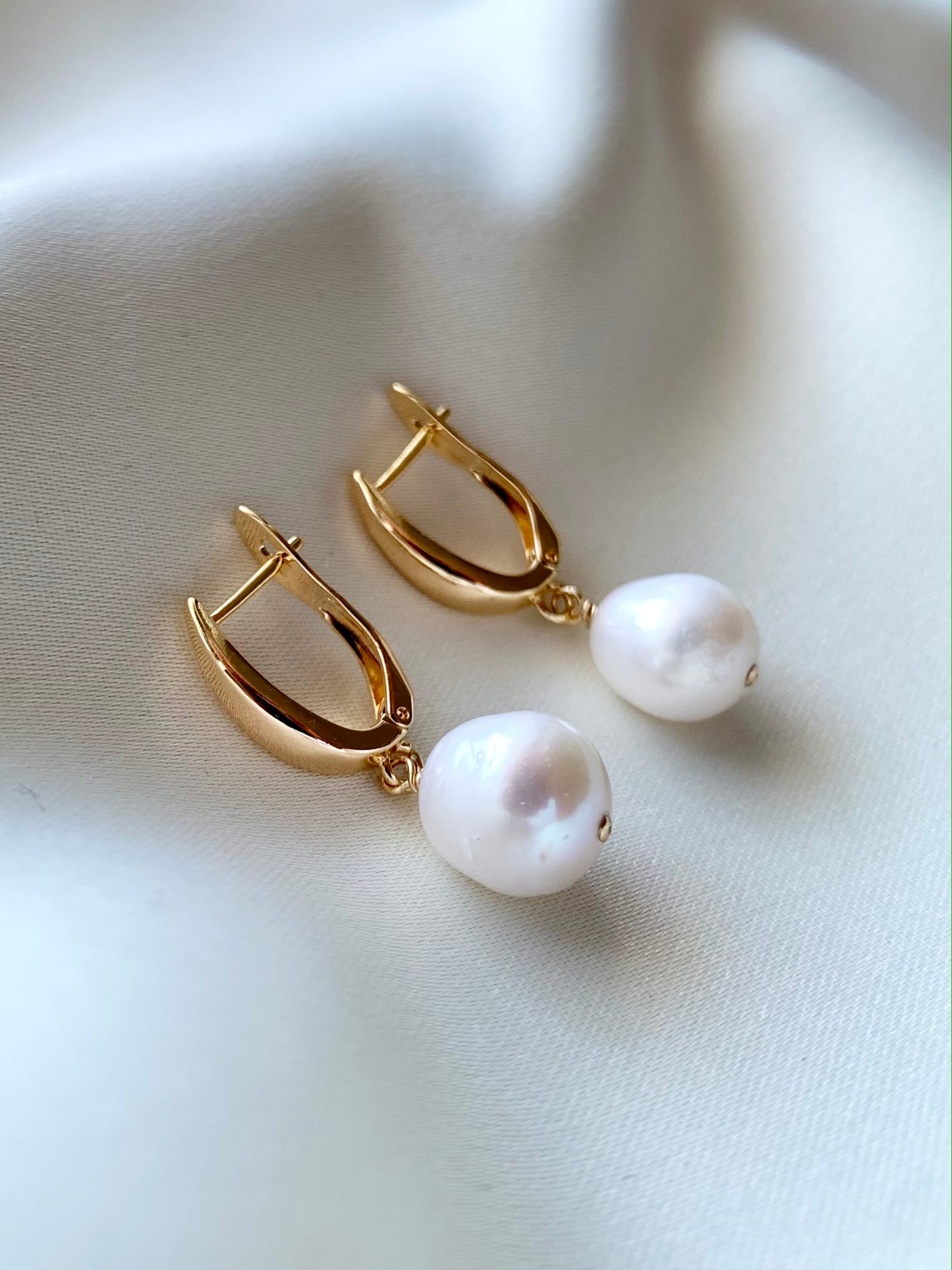 Large Pearl Hoops