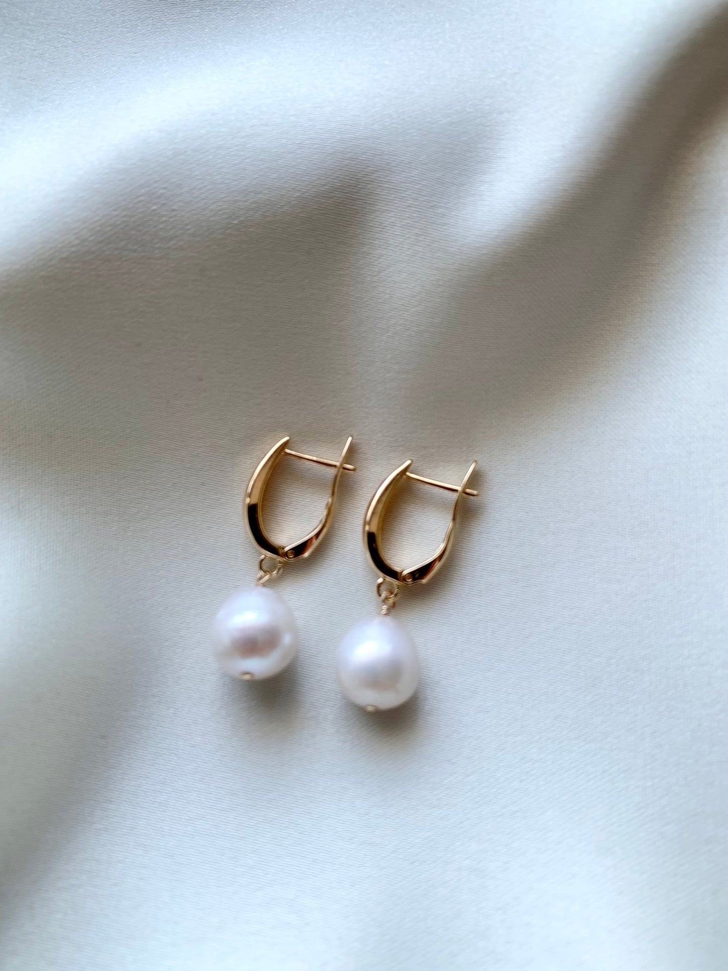 Large Pearl Hoops