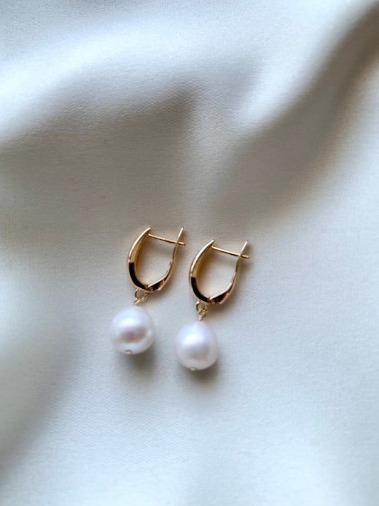 Large Pearl Hoops