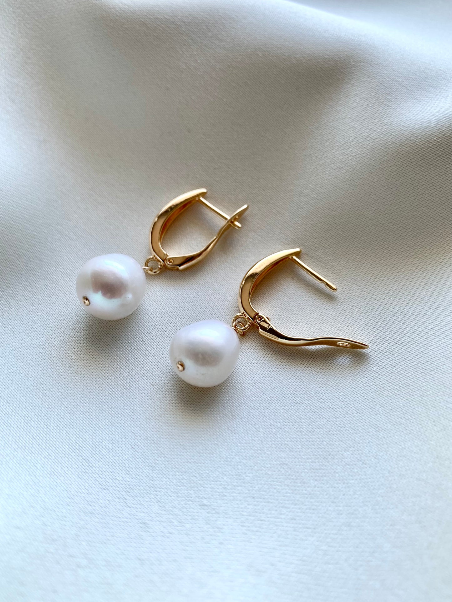 Large Pearl Hoops
