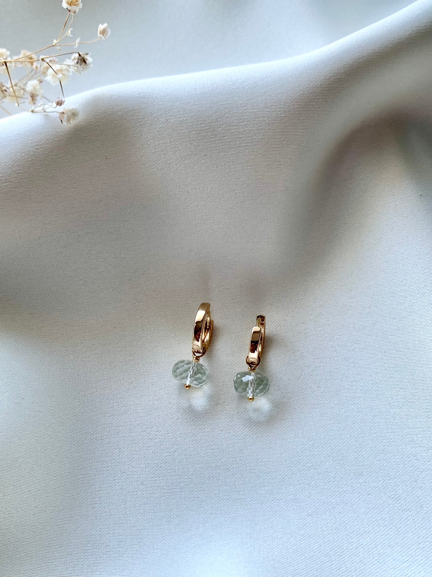 Green Amethyst Hoops