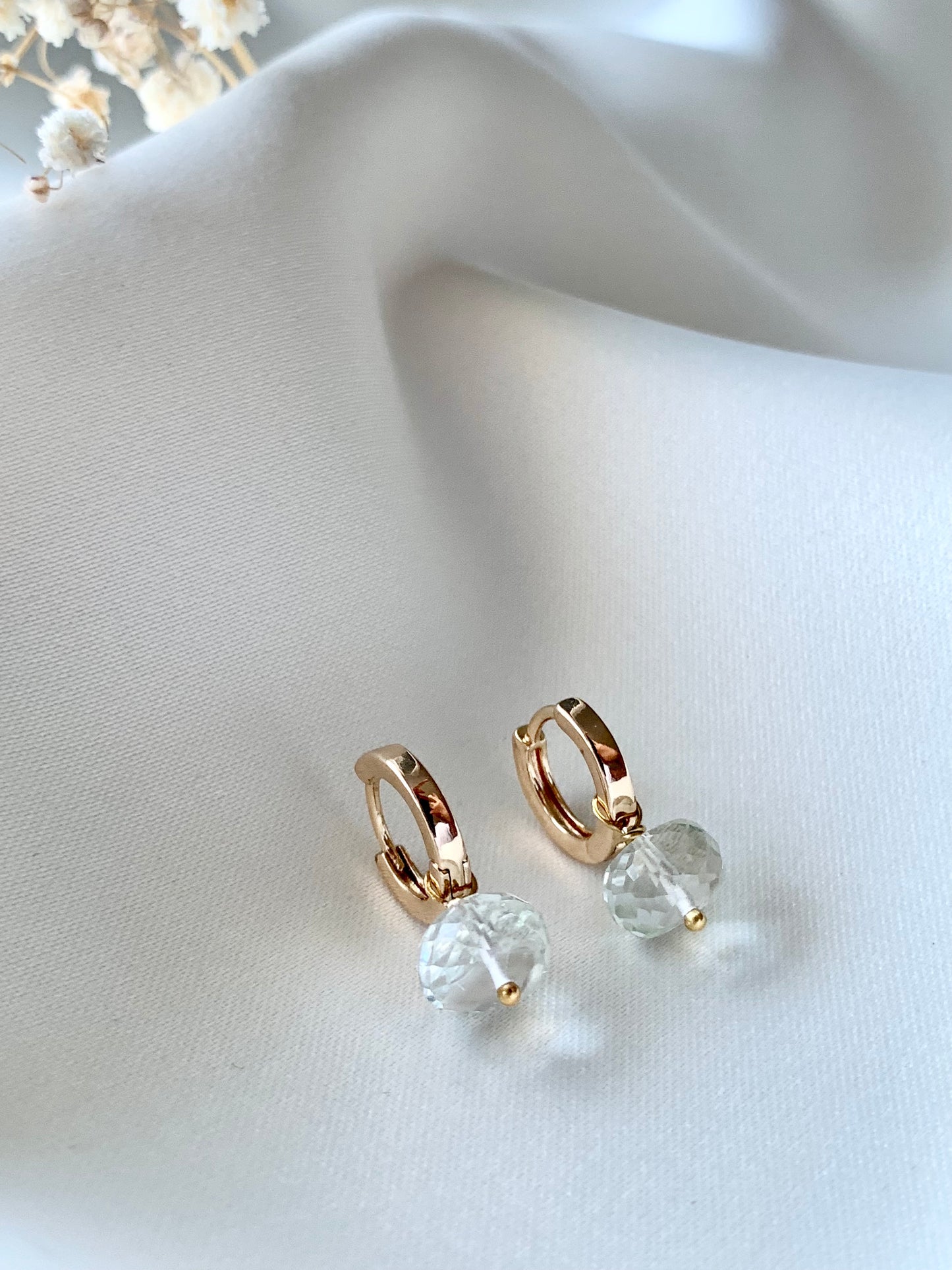 Green Amethyst Hoops