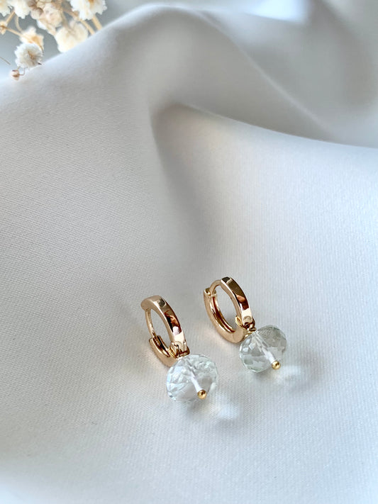 Green Amethyst Hoops