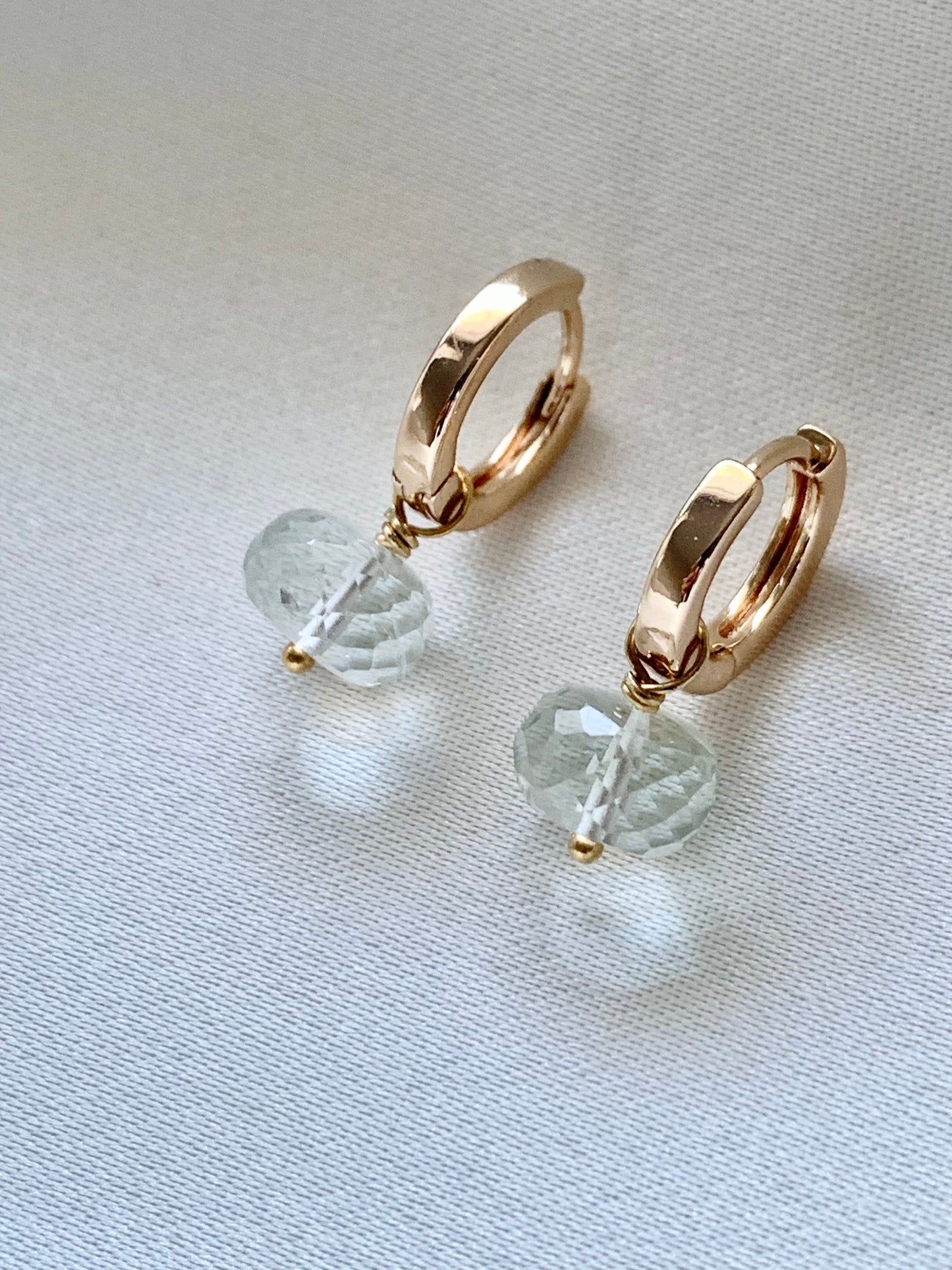Green Amethyst Hoops
