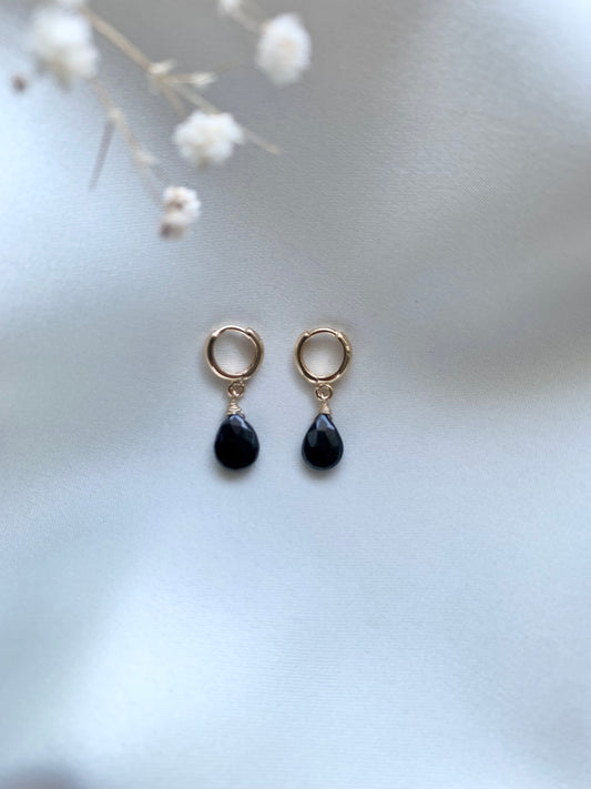 Black Spinel Hoops
