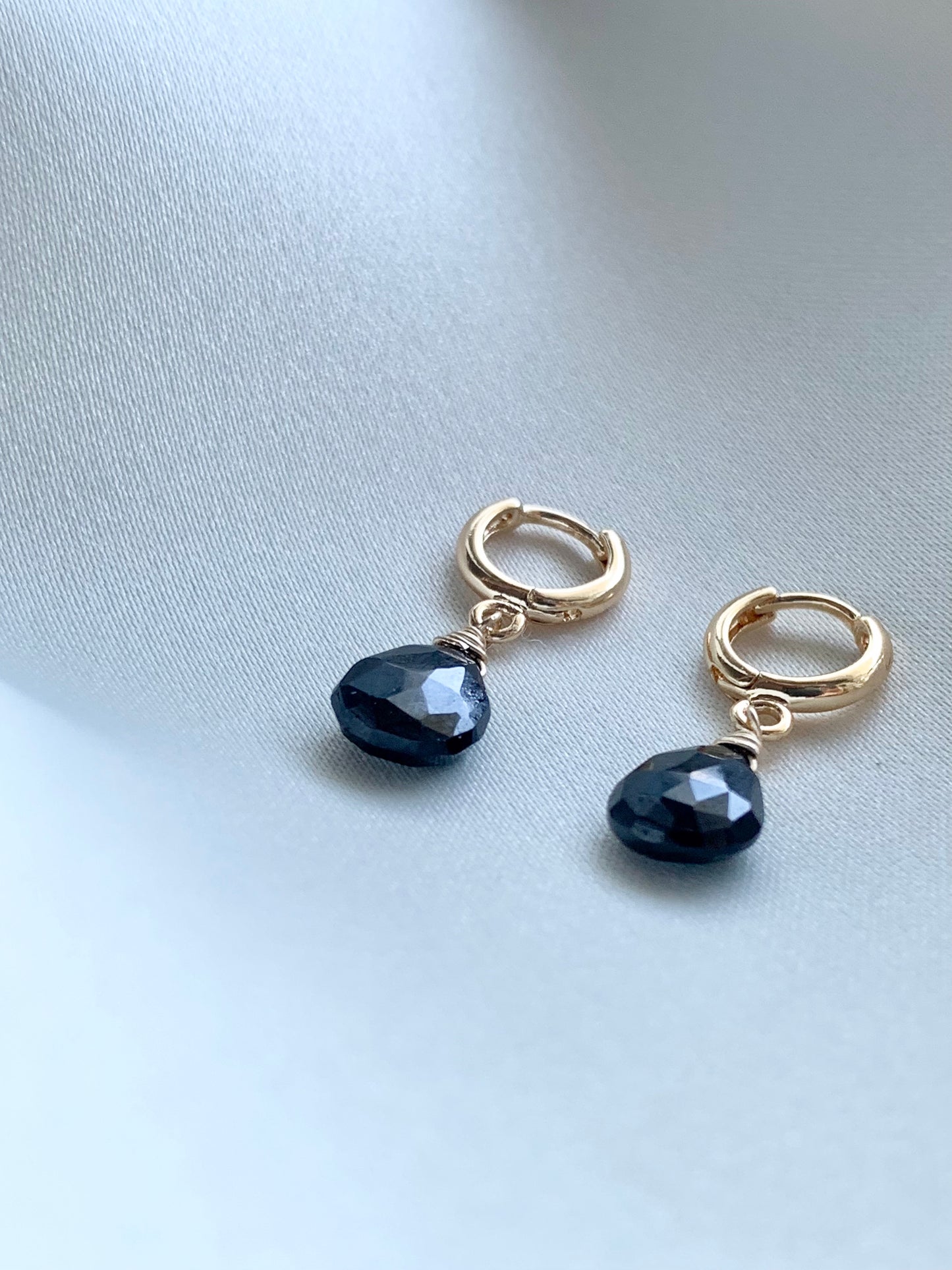 Black Spinel Hoops