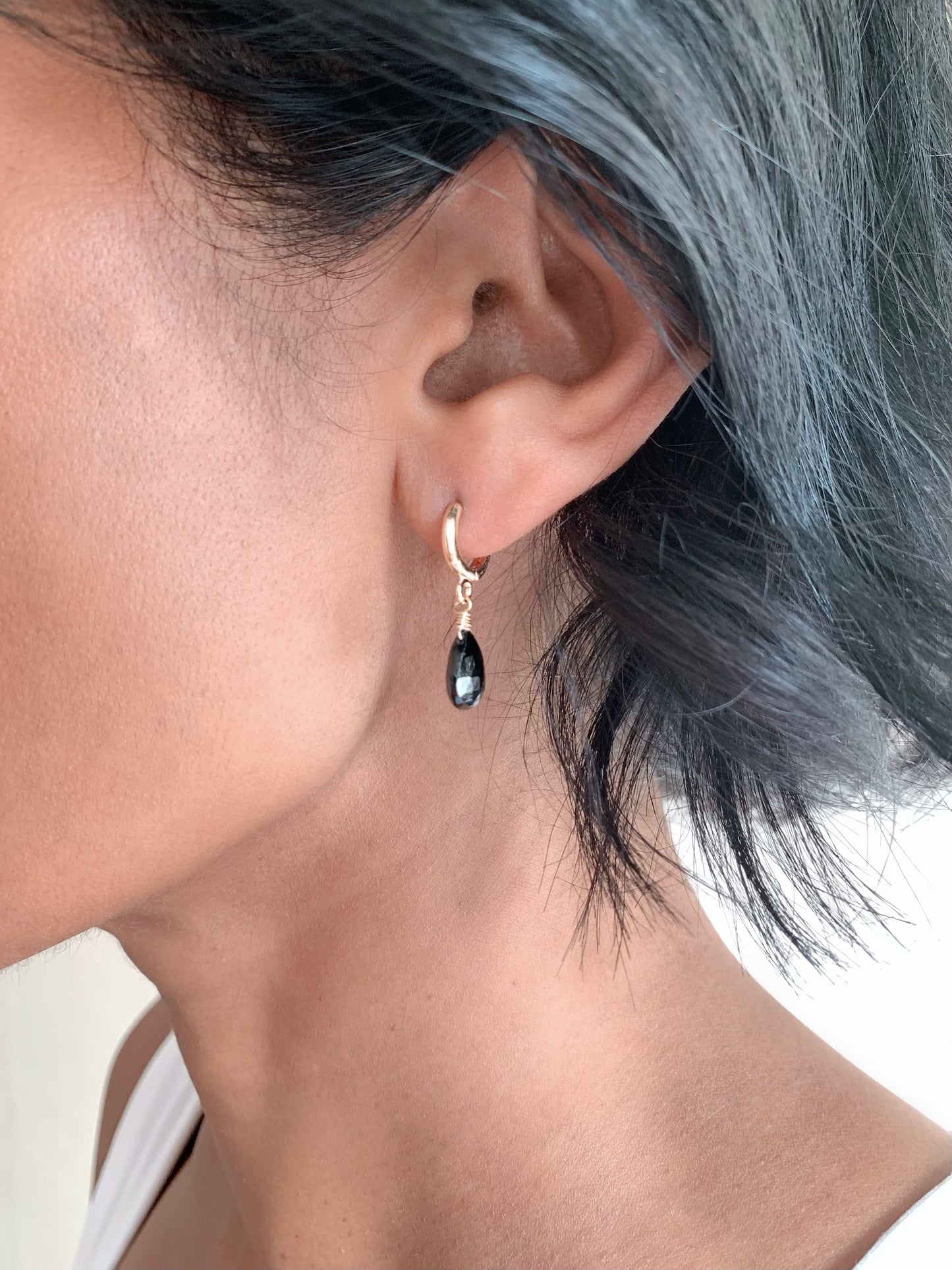 Black Spinel Hoops
