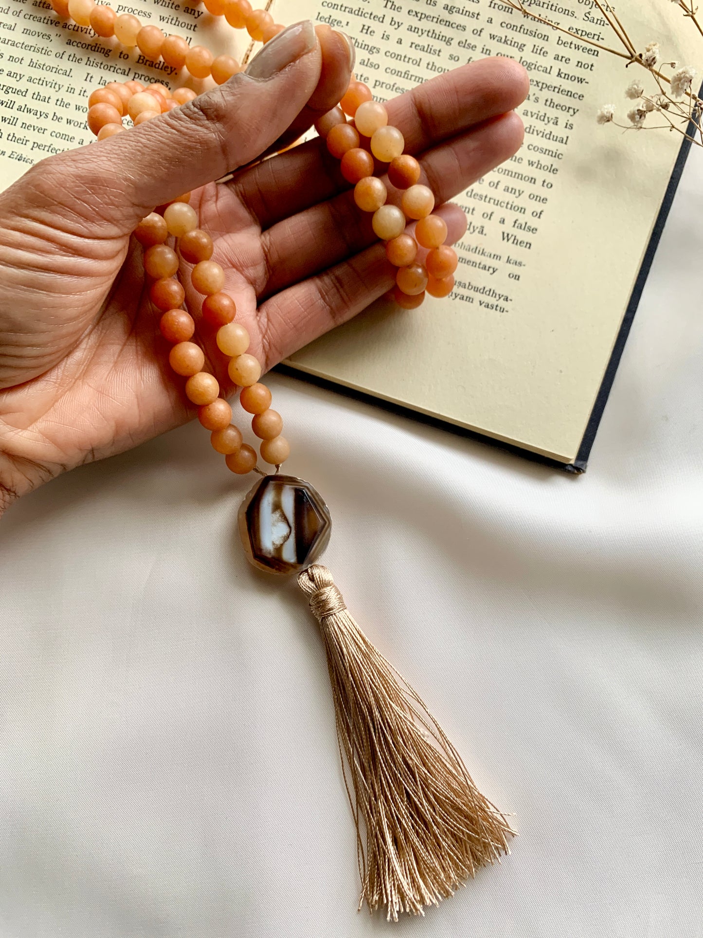Orange Quartz Mala