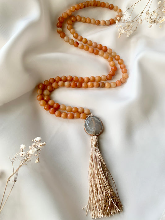 Orange Quartz Mala