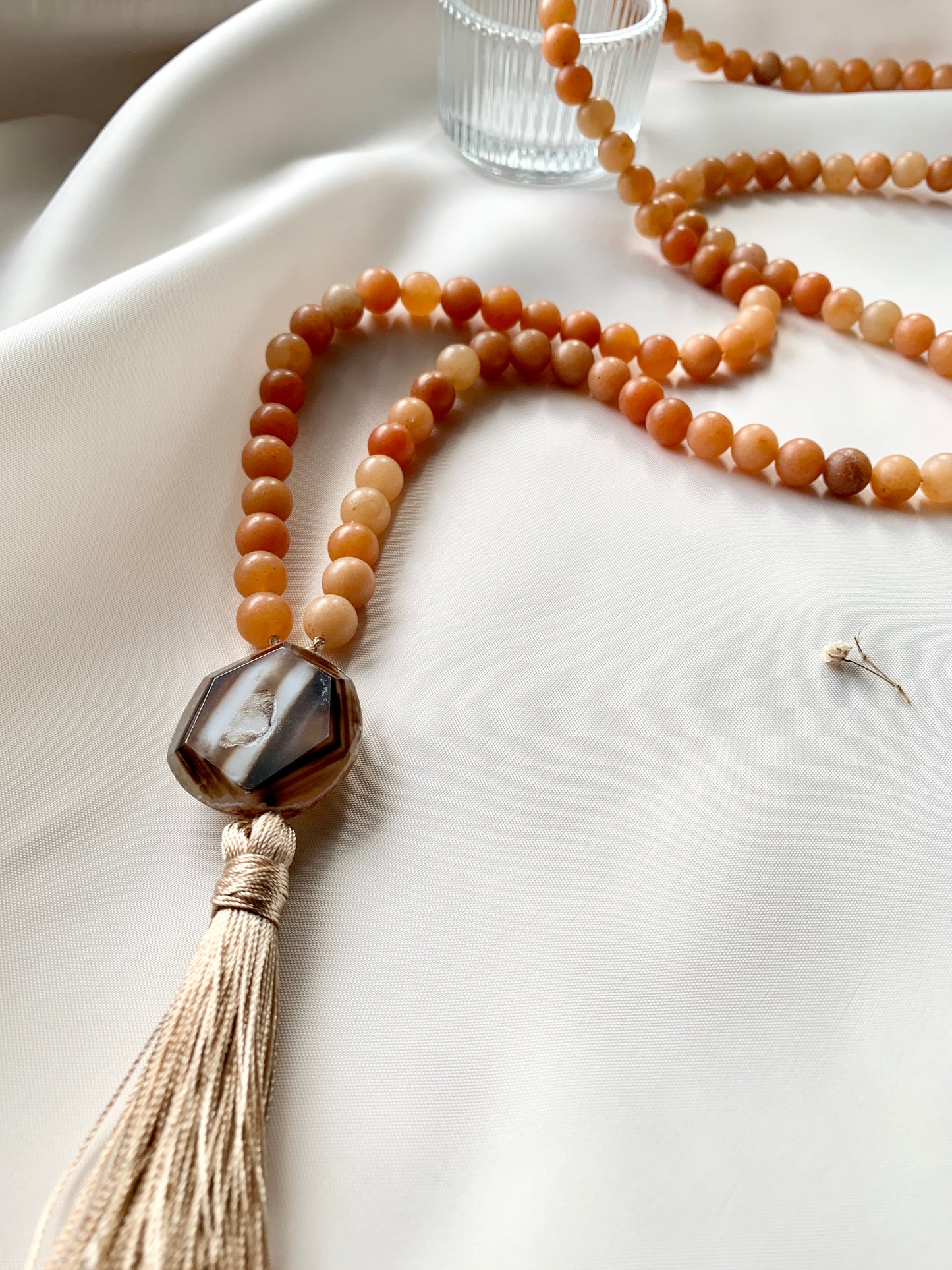 Orange Quartz Mala