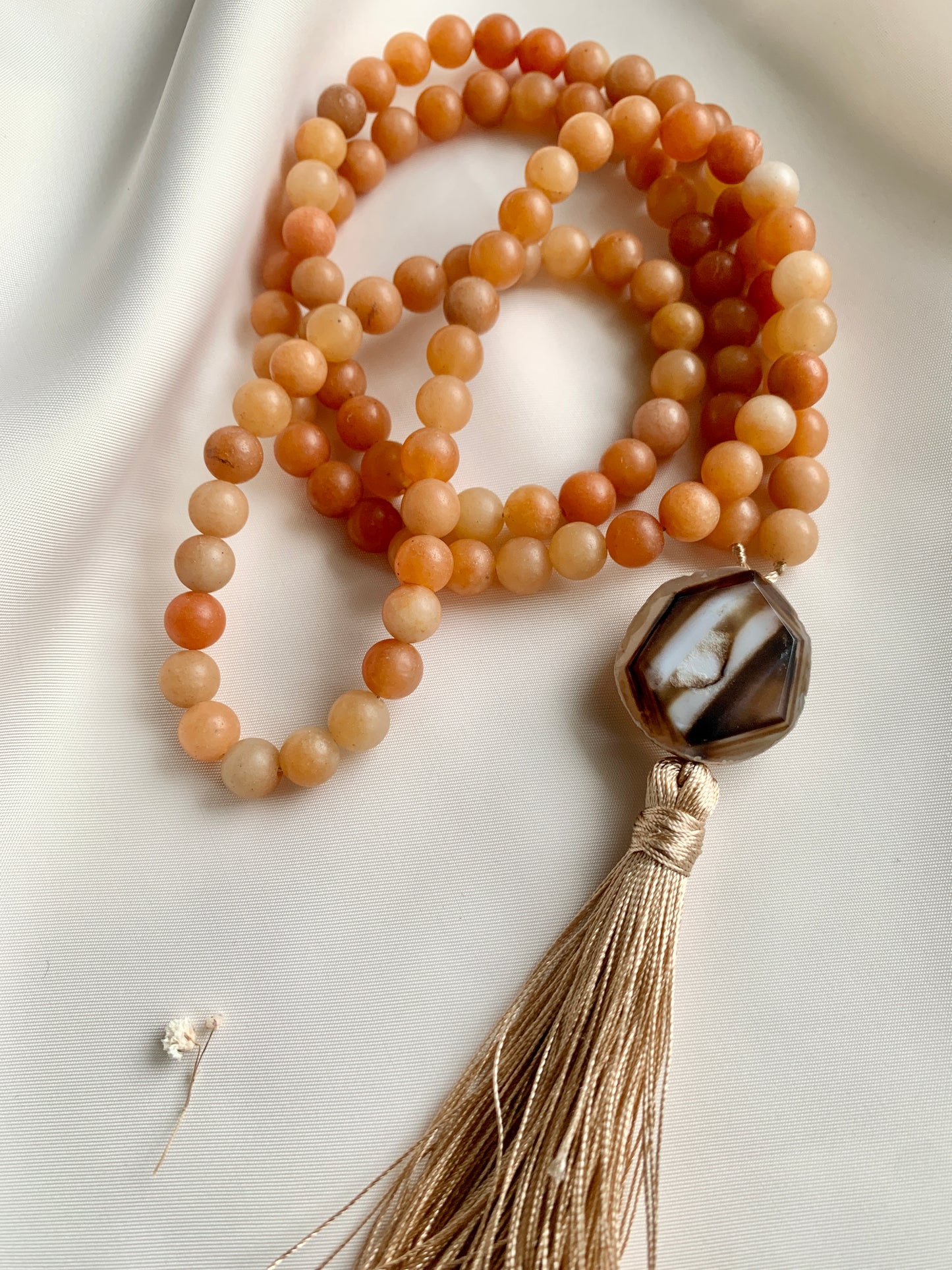 Orange Quartz Mala