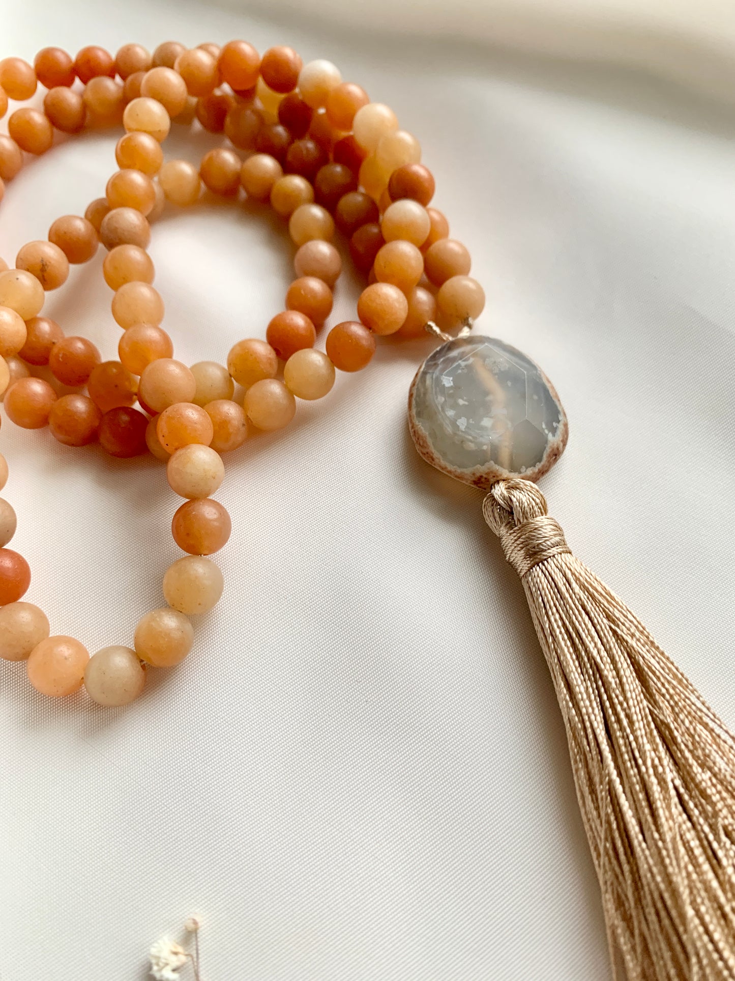Orange Quartz Mala