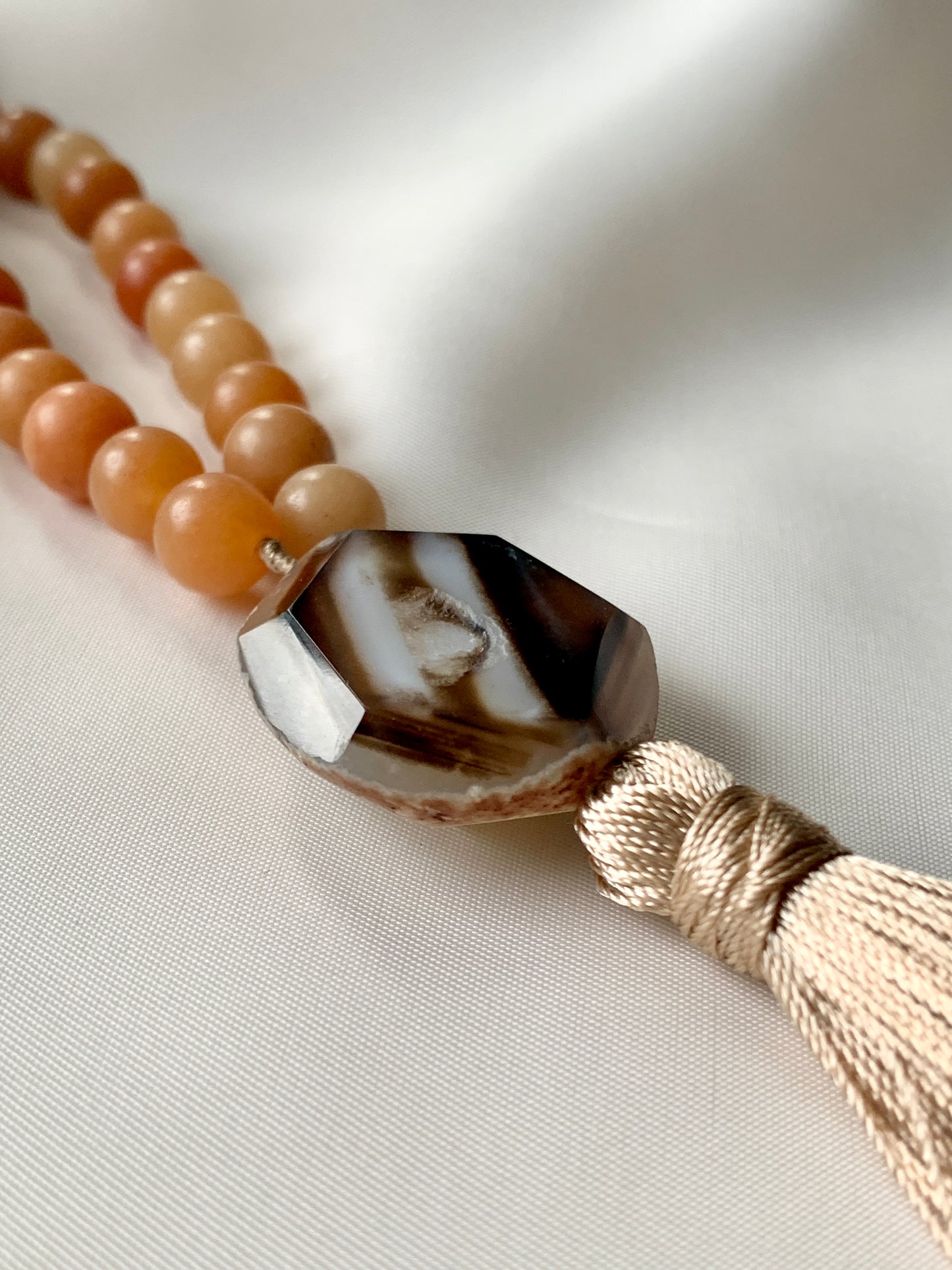 Orange Quartz Mala