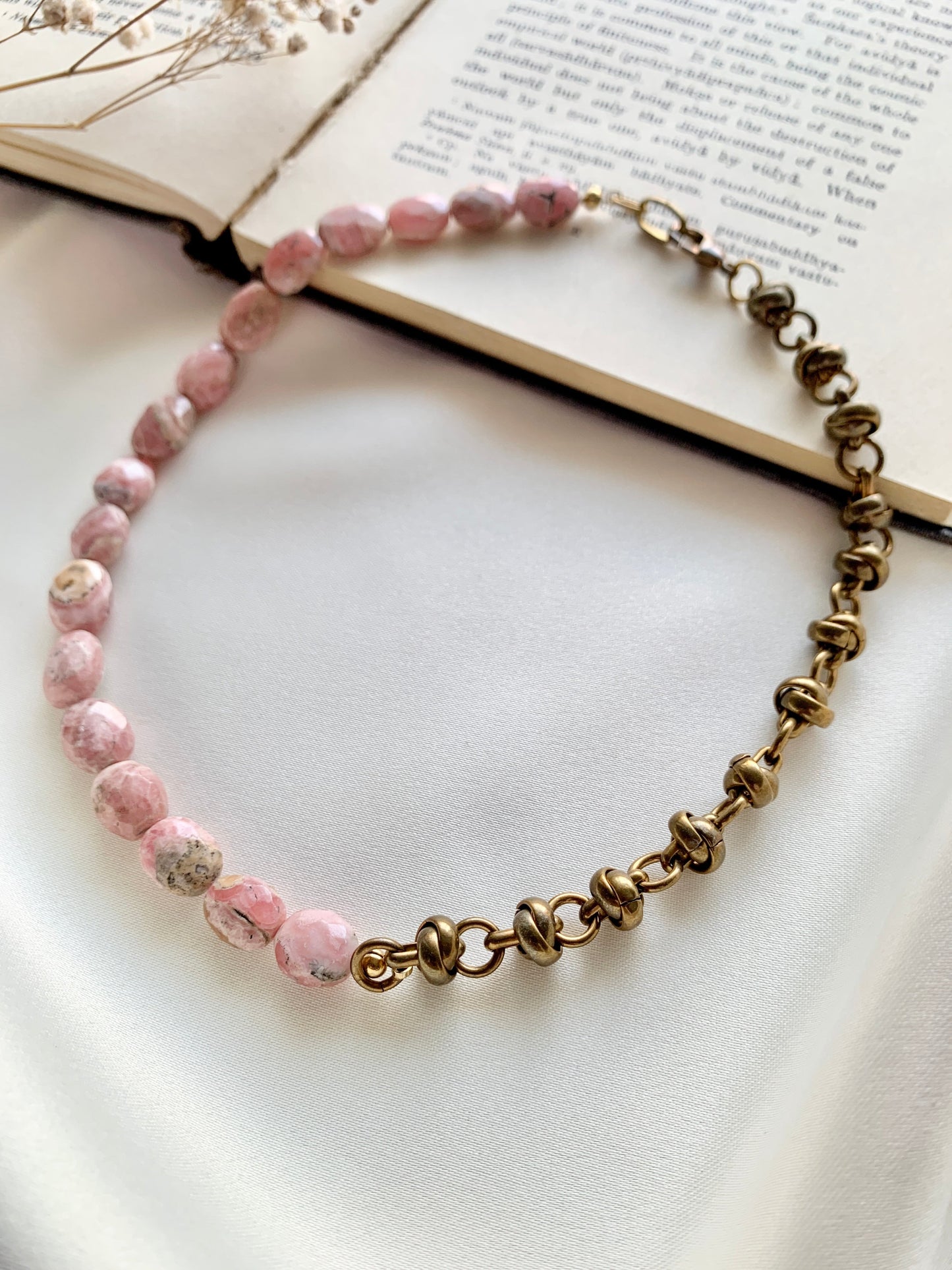 Rhodochrosite Asymmetric Necklace