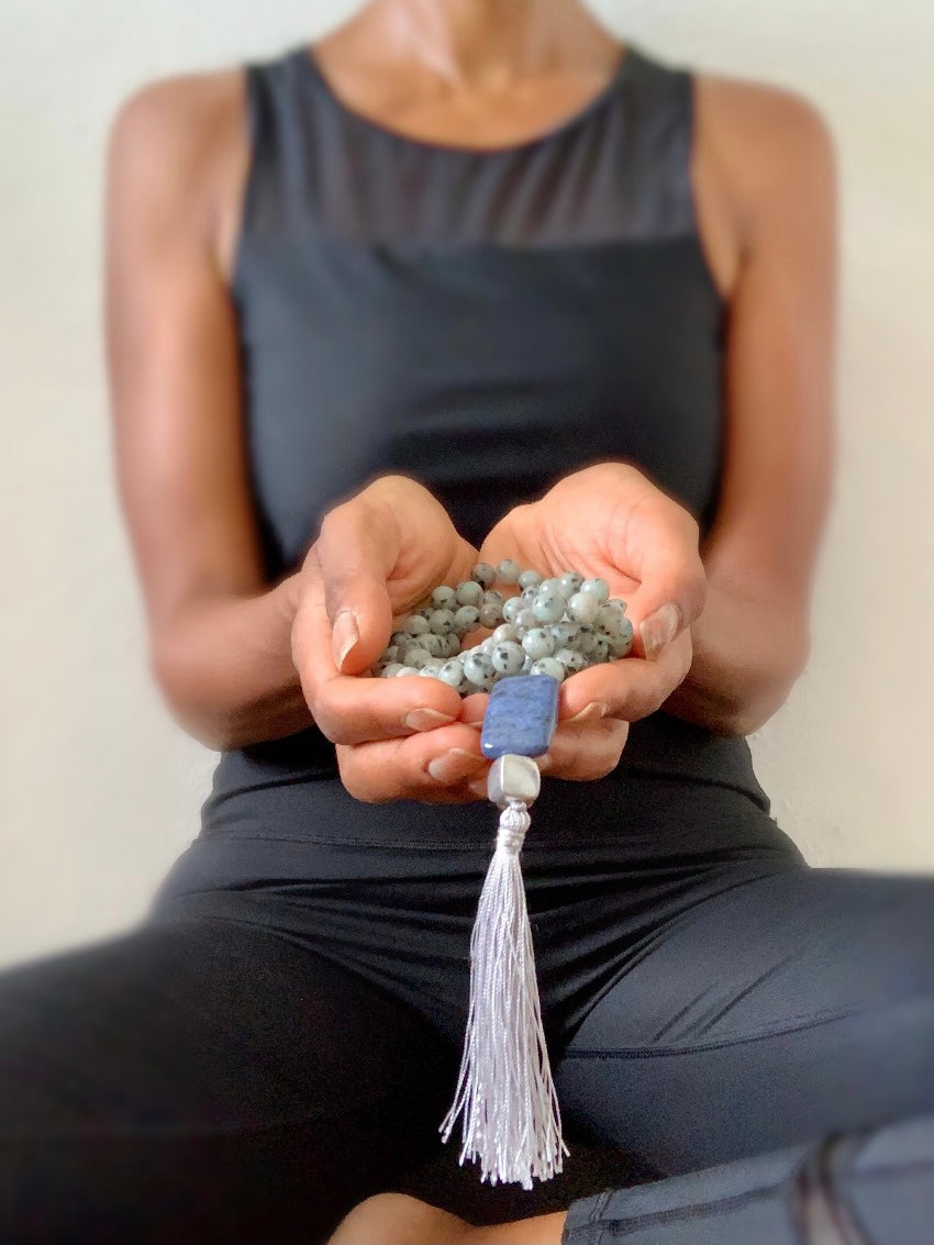 White Labradorite Mala