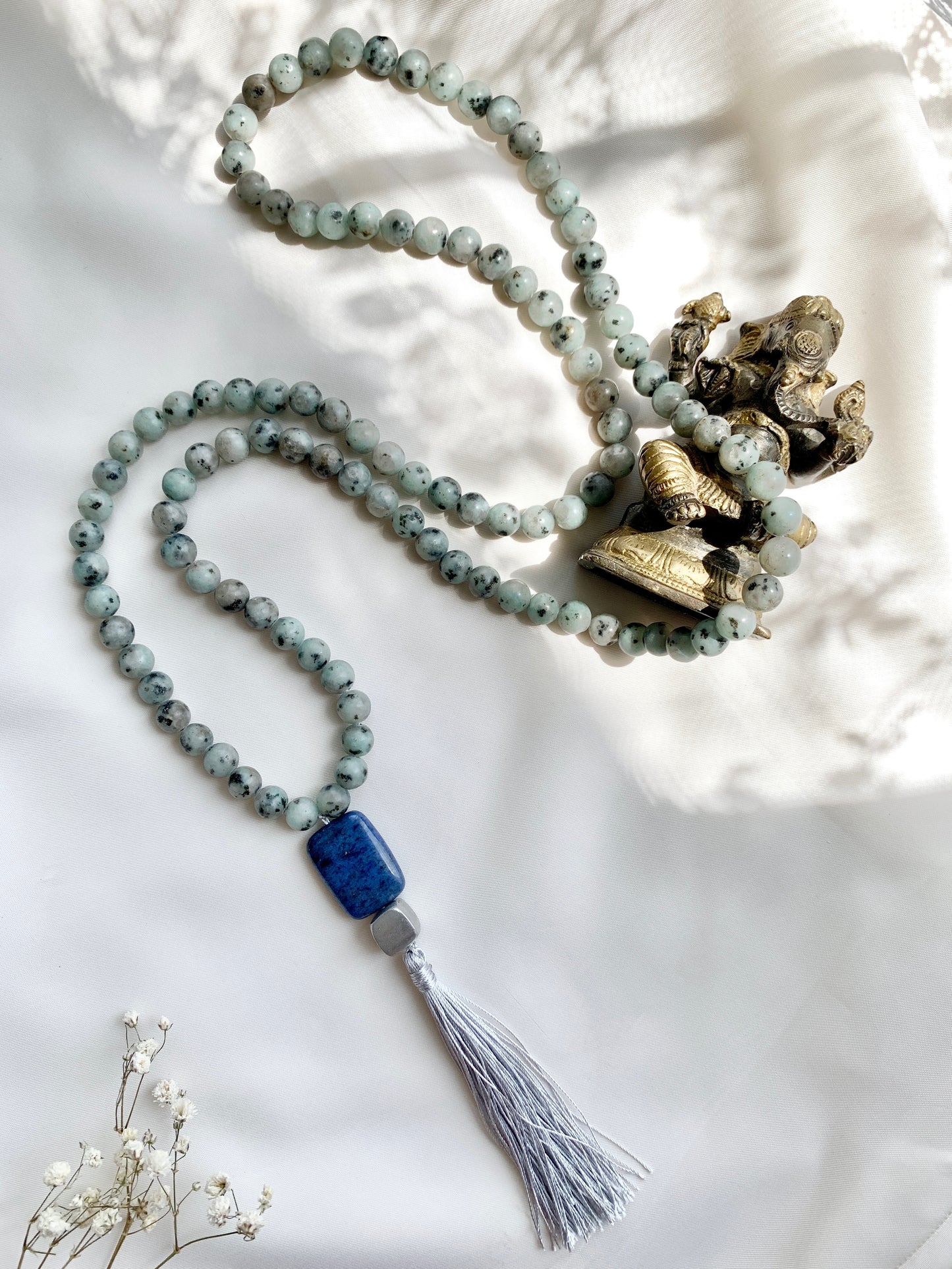 White Labradorite Mala