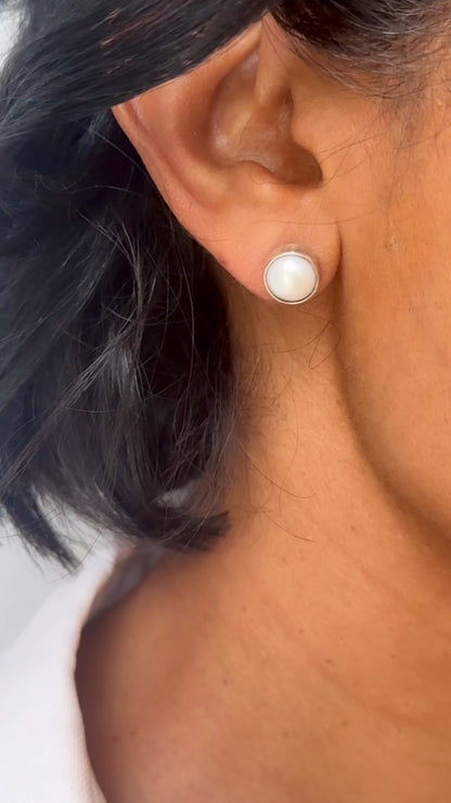 Silver Pearl Studs