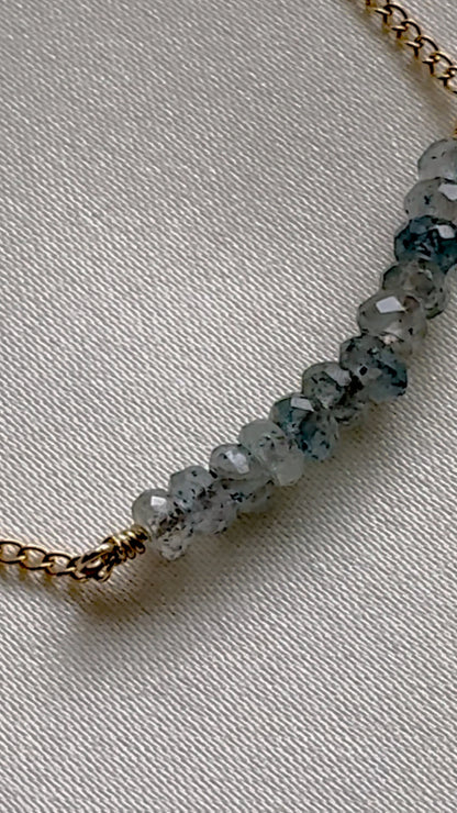 Moss Aquamarine Bar Necklace