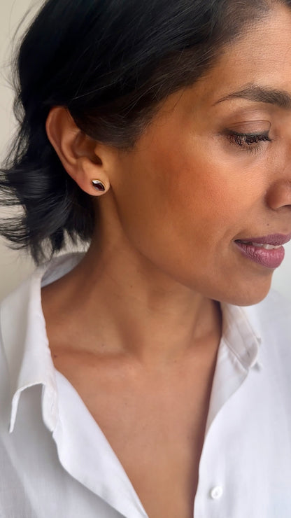 Asymmetric Garnet Studs