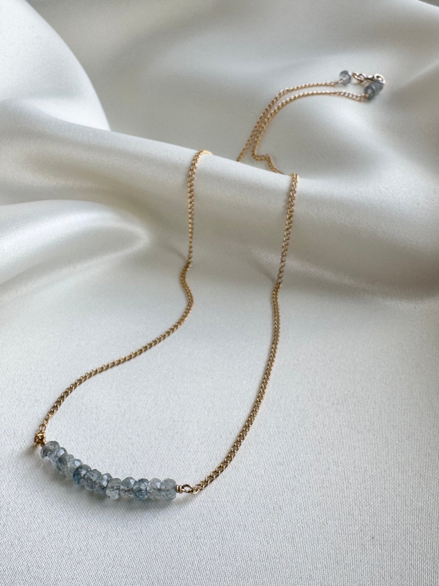 Moss Aquamarine Bar Necklace