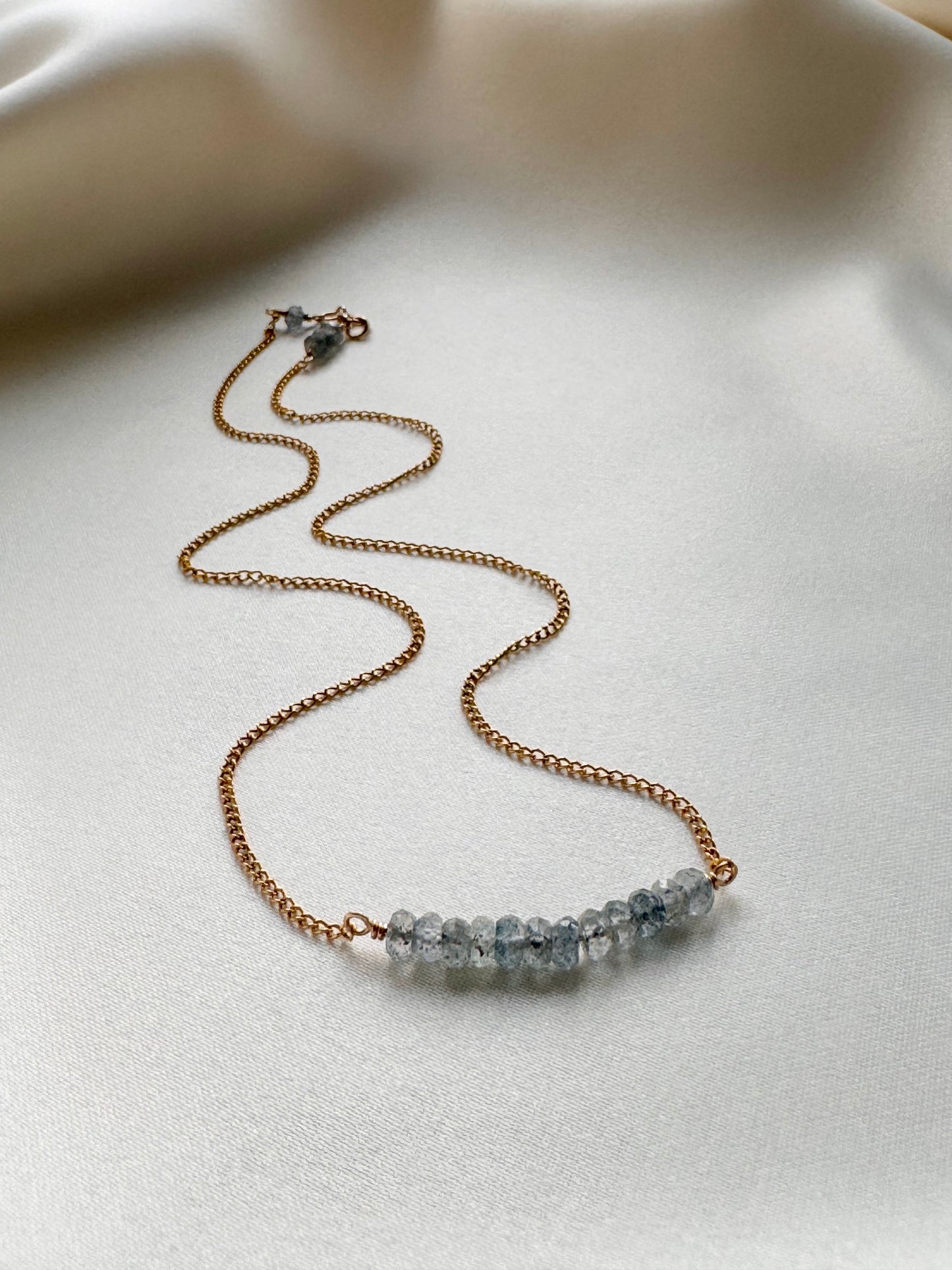 Moss Aquamarine Bar Necklace