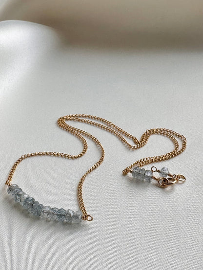 Moss Aquamarine Bar Necklace