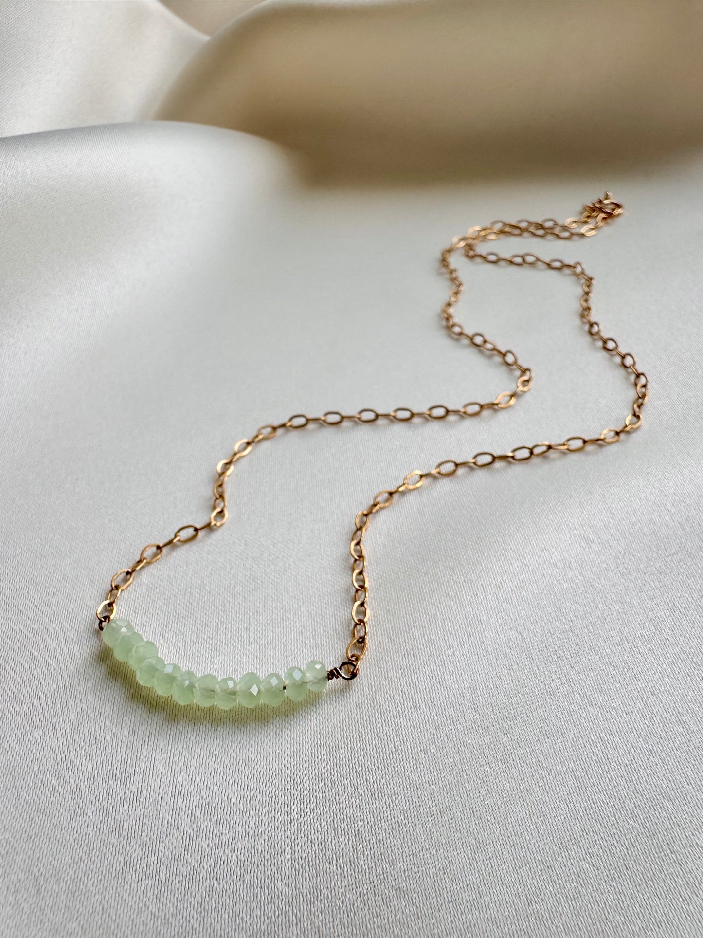 Green Crystal Bar Necklace