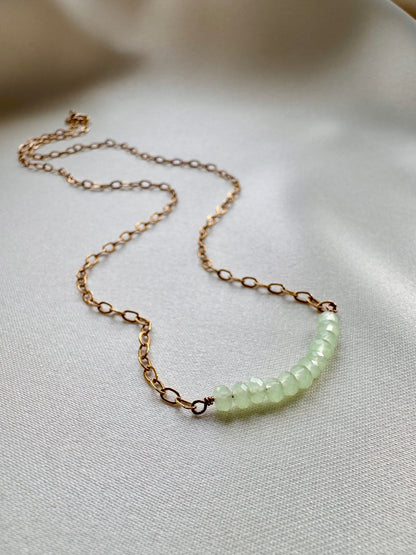 Green Crystal Bar Necklace