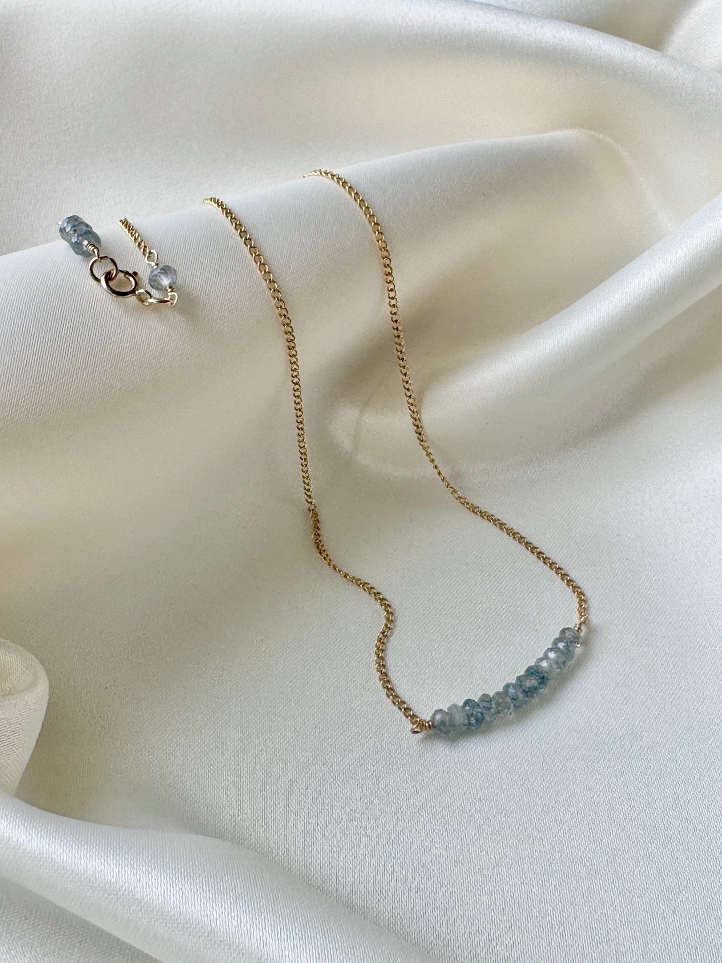 Moss Aquamarine Bar Necklace