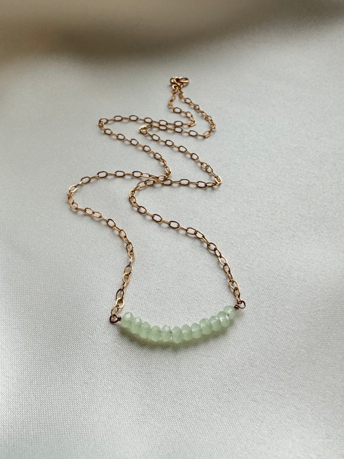 Green Crystal Bar Necklace