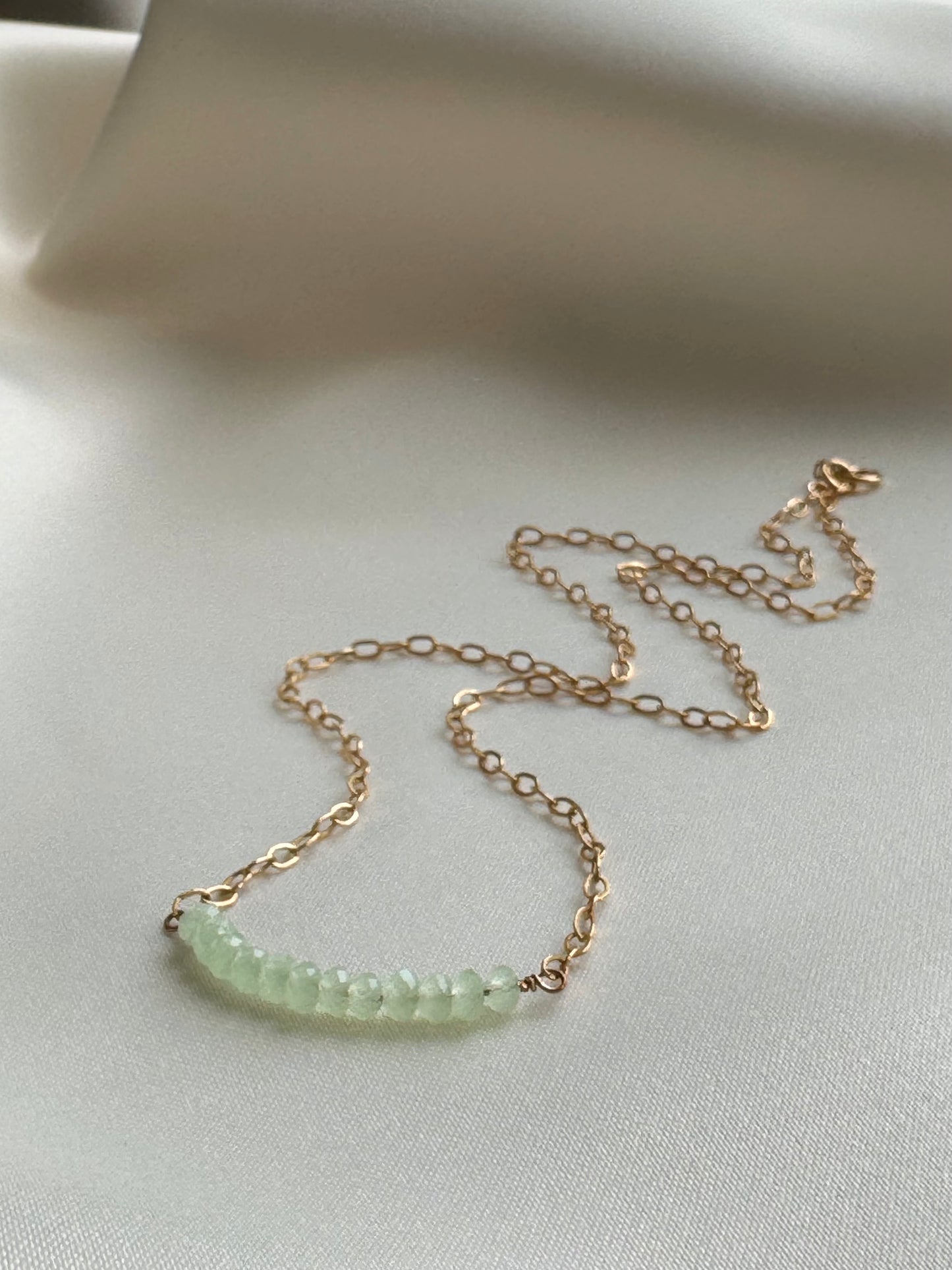 Green Crystal Bar Necklace