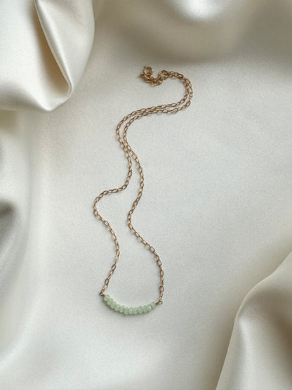 Green Crystal Bar Necklace