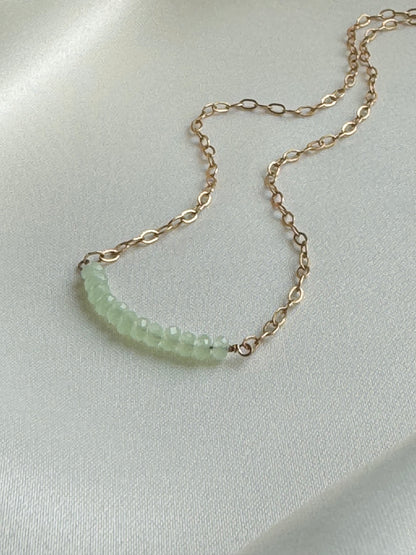 Green Crystal Bar Necklace