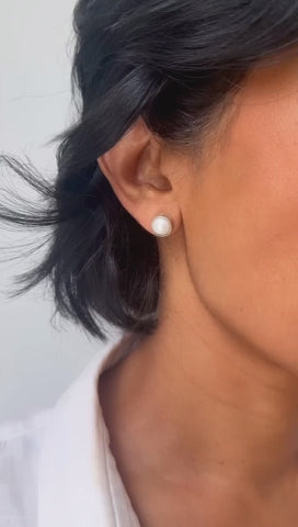 Silver Pearl Studs