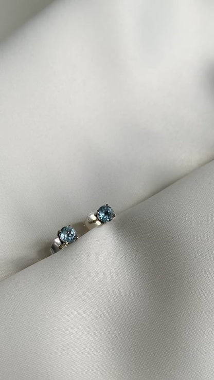 Round Aquamarine Studs