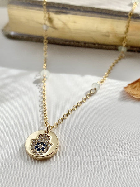Small Hamsa Charm Necklace